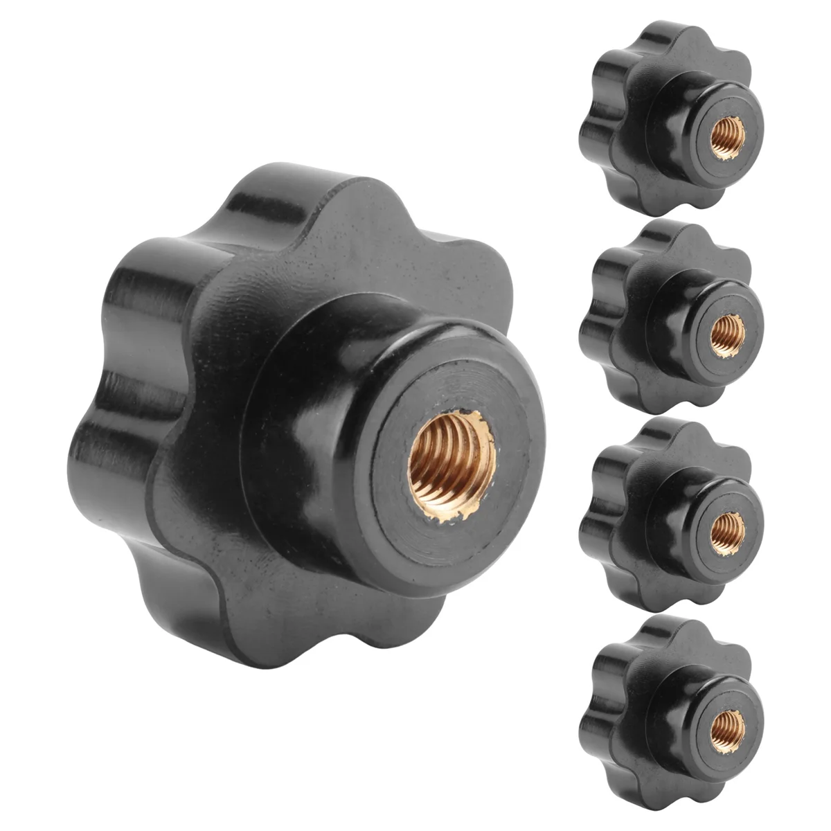 Lèvent de poignée en étoile noire, diamètre de la tête, filetage 600, 8mm, 40mm, 5 pièces