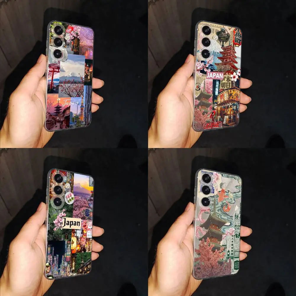 

Japan Flag Travel Mount Fuji Phone Case For Samsung S24,30,21,22,23,20 FE,lite,PIus,Ultra,5G,Note,9,10 Transparent Cover