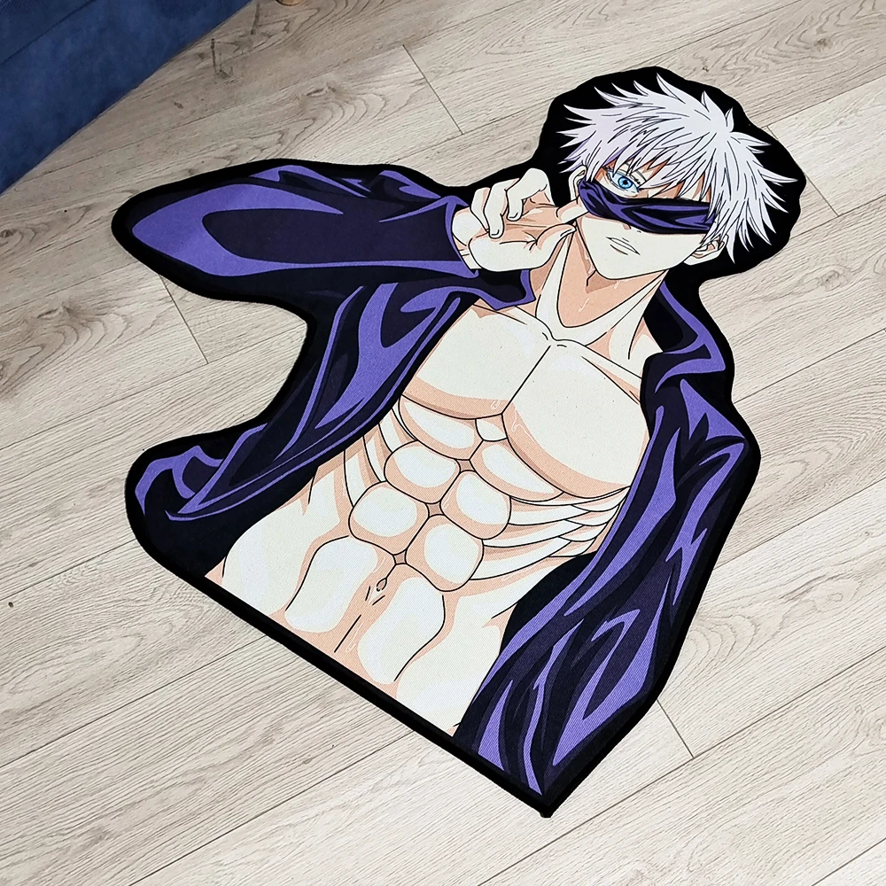 

Customization Irregular Anime Rugs Jujutsu Kaisen Gojo Satoru Wall Art Handmade Carpet Area Rug for Home Decor