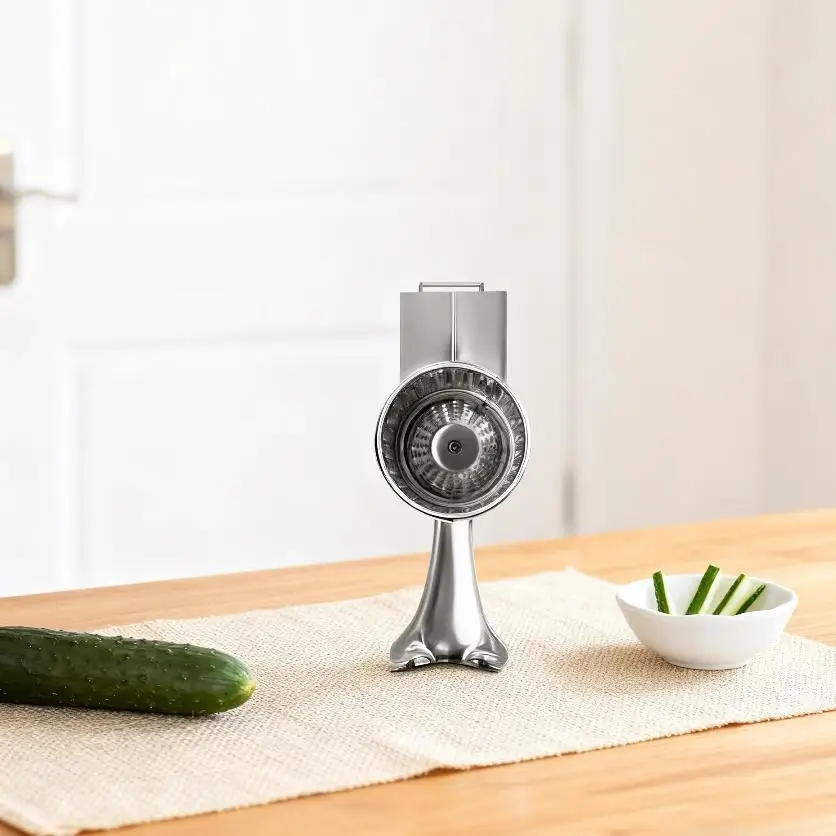 

Easy Operate Efficient Stainless Steel Rotary Grater 5 Blades Manual Vegetable Cheese Slicer Dishwasher Safe Kitchen Essential