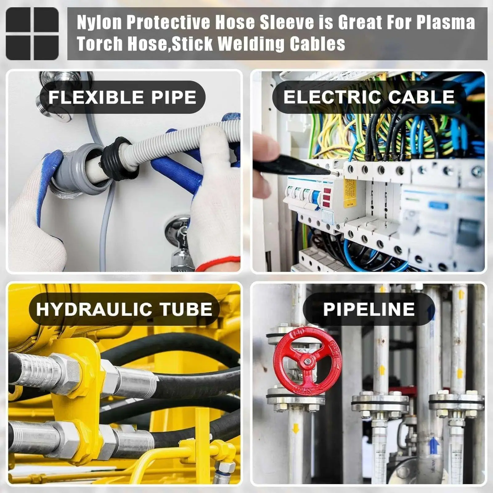 Hydraulic Hose Protector Sleeve Versatile 8M Practical Accessory Flexible Cable Sleeve for Welding Torch Chain Cover Wire Sheath