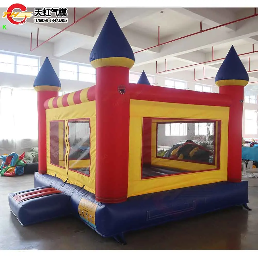 Château gonflable gonflable d'air de fête de carnaval Durable de maison de videur de noël de 4x3m d'expédition rapide de porte avec le ventilateur