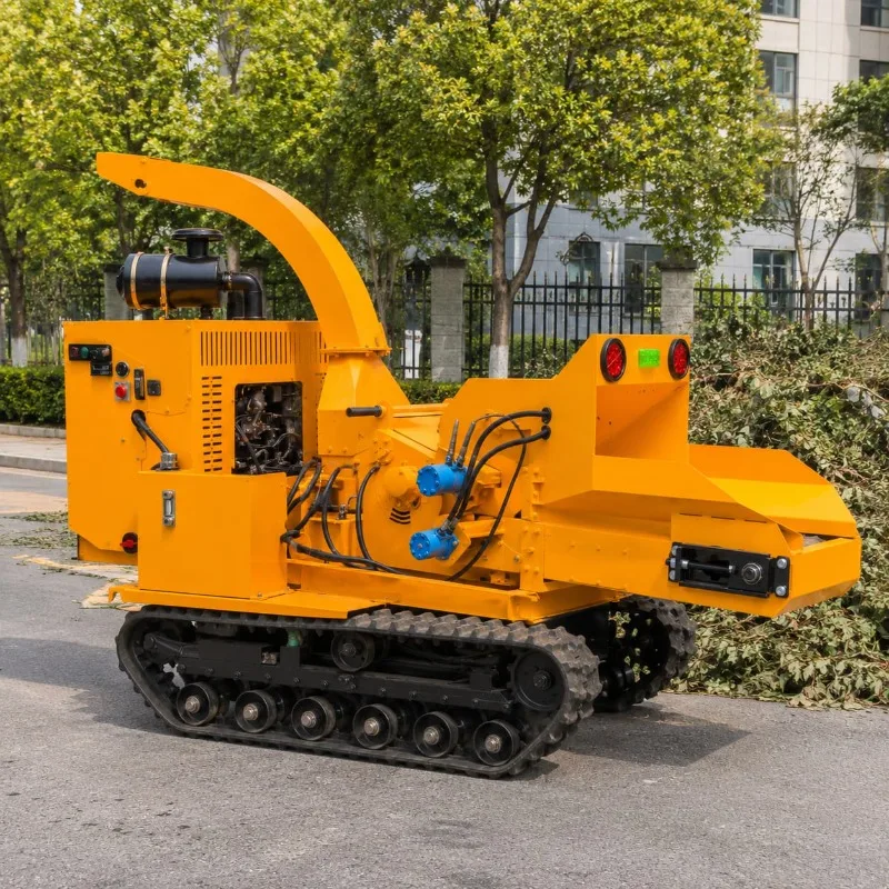 Heavy Duty Wood Chipper Customized Crawler Diesel Powered for Forest Cleaning Tree Branch Crushing