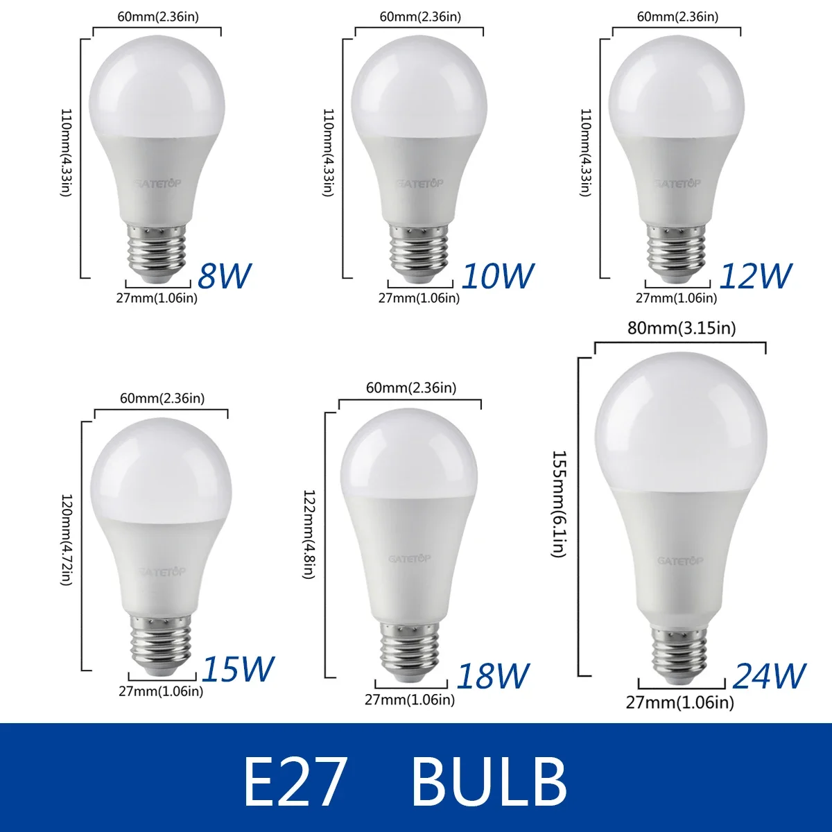 Imagem -03 - Lâmpadas Led de Ângulo de Feixe de Alto Brilho para Sala de Estar ac 220v Smd2835 E27 B22 8w 10w 12w 15w 24w Pcs