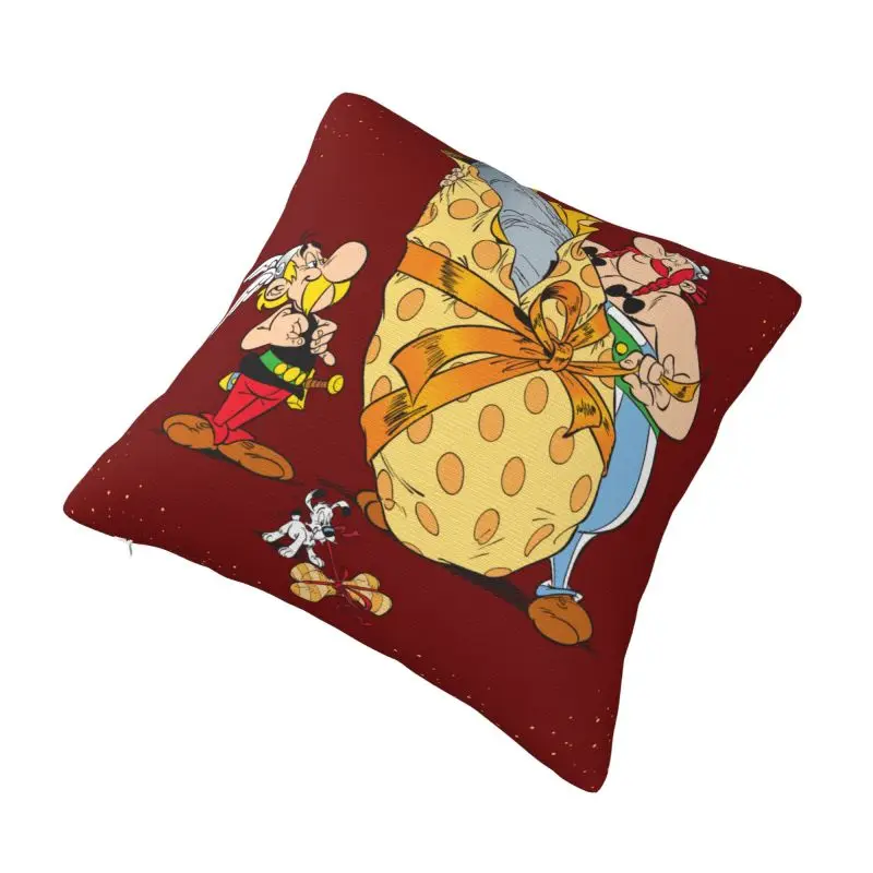 Custom Fashion Asterixs And Obelixs Adventure Comic Cushion Covers 40x40cm Velvet Pillow Case for Car Square Pillowcase