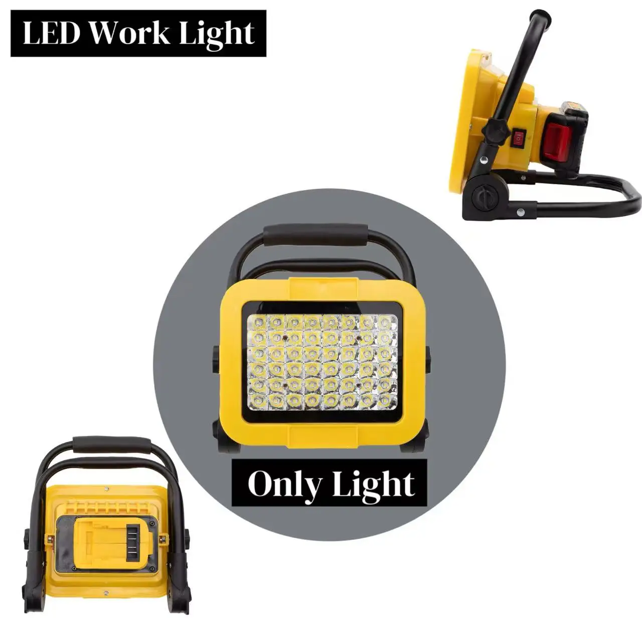 

Flashlight For Milwaukee 18V for Dewalt 20V 60V Battery Floodlight Folding Work Light for CampiL Folding Strip lamp(No battery)