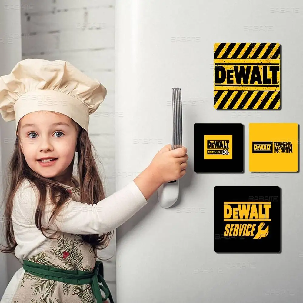 D-DEWALTS Logo Photo Fridge Magnet Square Stickers Personalize Home Decor Souvenirs Gift