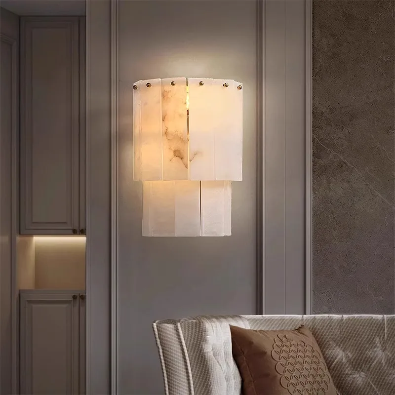 

Modern French light luxury marble wall lamp, living room background wall, bedroom corridor, corridor lighting fixtures