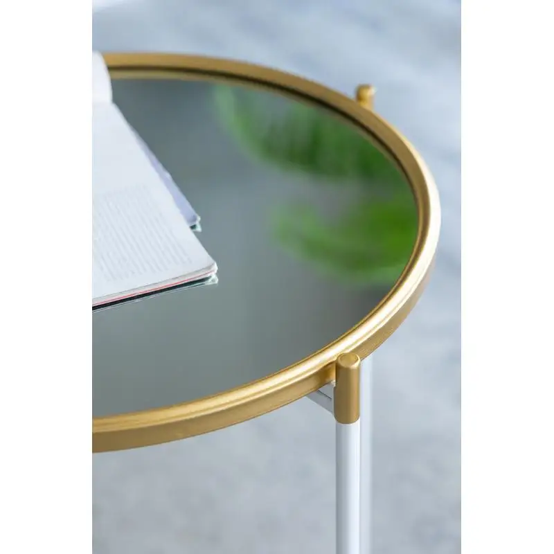 طقم طاولة جانبية معكوسة مكونة من قطعتين، خافتة كبيرة: 18 بوصة × 23.5 بوصة، خافتة صغيرة: 16 بوصة × 20 #3