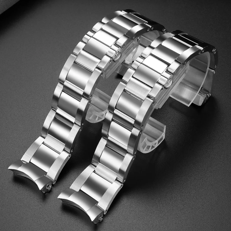 Correa de acero inoxidable de alta calidad de 23mm para Blancpain Fifty Fathoms 5000 5015 hebilla de mariposa accesorios de pulsera de reloj