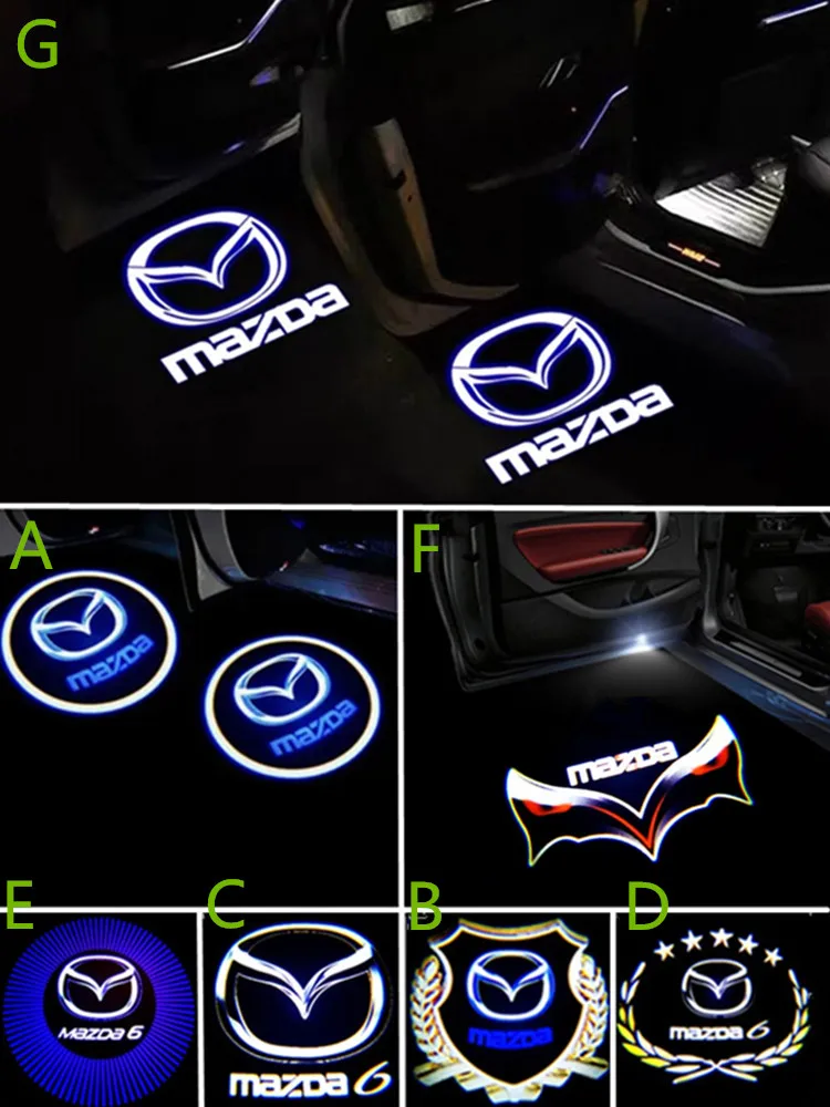 2Pcs For Mazda 6 GH Atenza 2008 2009 2010 2011 2012 2013  Led Car Door Logo Shadow Projector Welcome Lamp Car Accessories