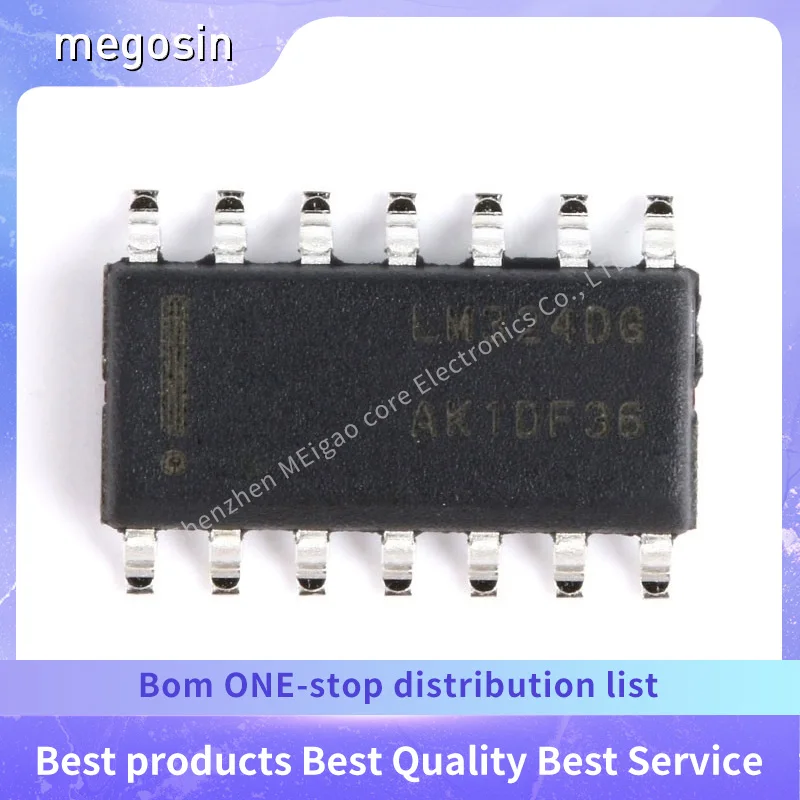 10PCS/LOT  LM324DR2G LM324DR LM324DG SOP14 Four-channel operational amplifier chip