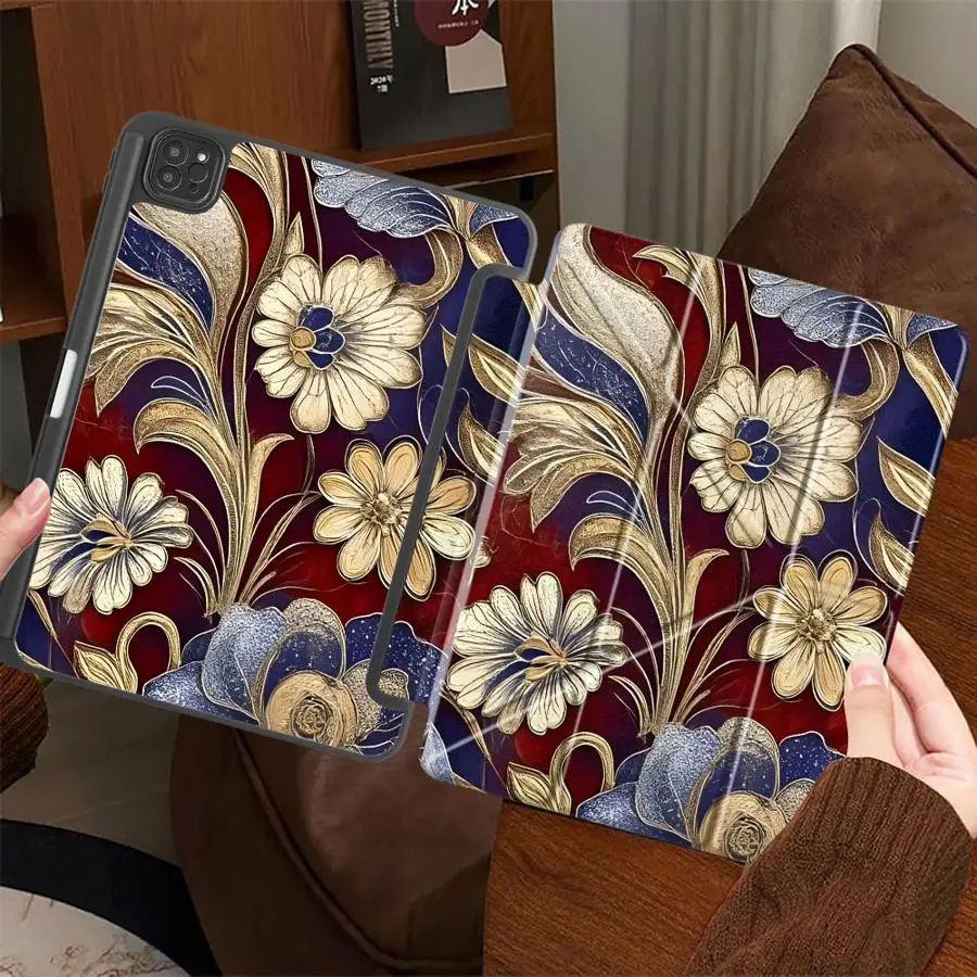 

Чехол-подставка Brilliant Flowers для iPad Air 4, 5, M3, M2, M4, 11 дюймов, Pro 11-го, 10-го, 9-го, 8-го, 7-го поколений, 12.9 дюймов, Mini 6, 7, Pro 2025