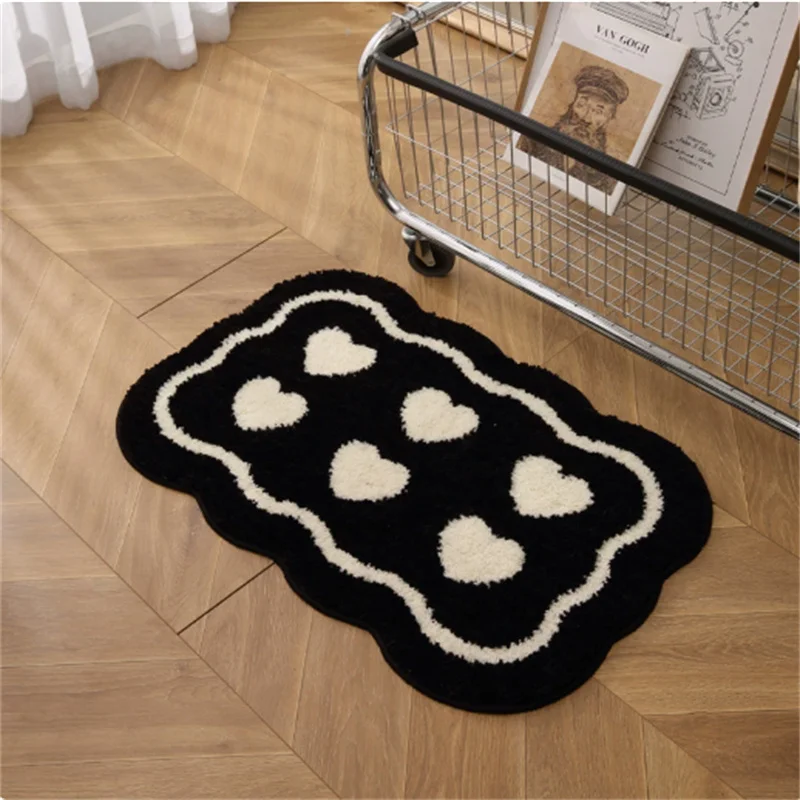 40x60cm Bathroom Imitation Cashmere Carpet Waterproof Anti-Slip Toilet Floor Mat for Entrance Living Room Bedroom 2