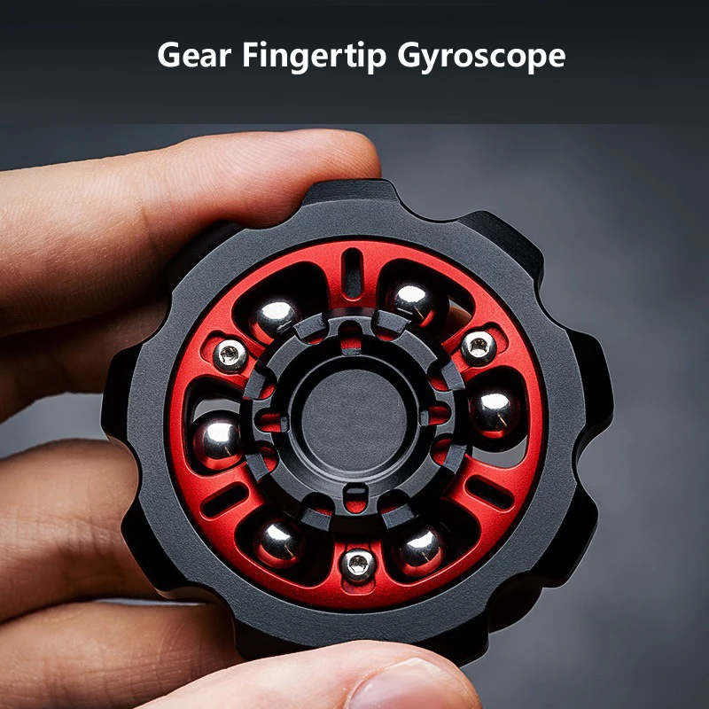 

Fingertip Gyroscope EDC Gear-Circular Six-Bead Ethereal Sound Metal Spinner Decompression "Black Tech" Toy for Adults & Kids
