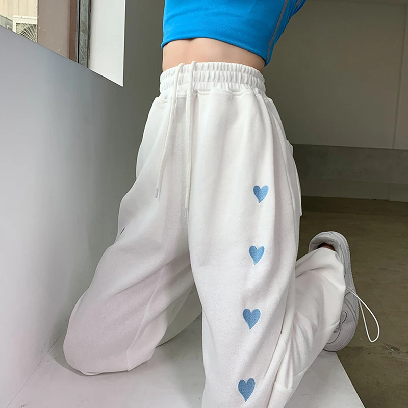 

Cargo Pants Ins Harajuku Heart Print Y2k High Street Sweatpants Trousers Wide-Leg Pants Vintage