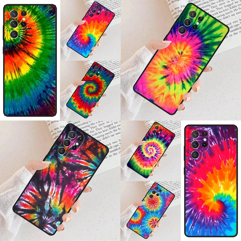 Colorful Tie Dye Rainbow Phone Case For Samsung Galaxy S24 S23 S22 S21 Ultra S10 Note 10 Pro S20 Plus FE S9 S8 Cover