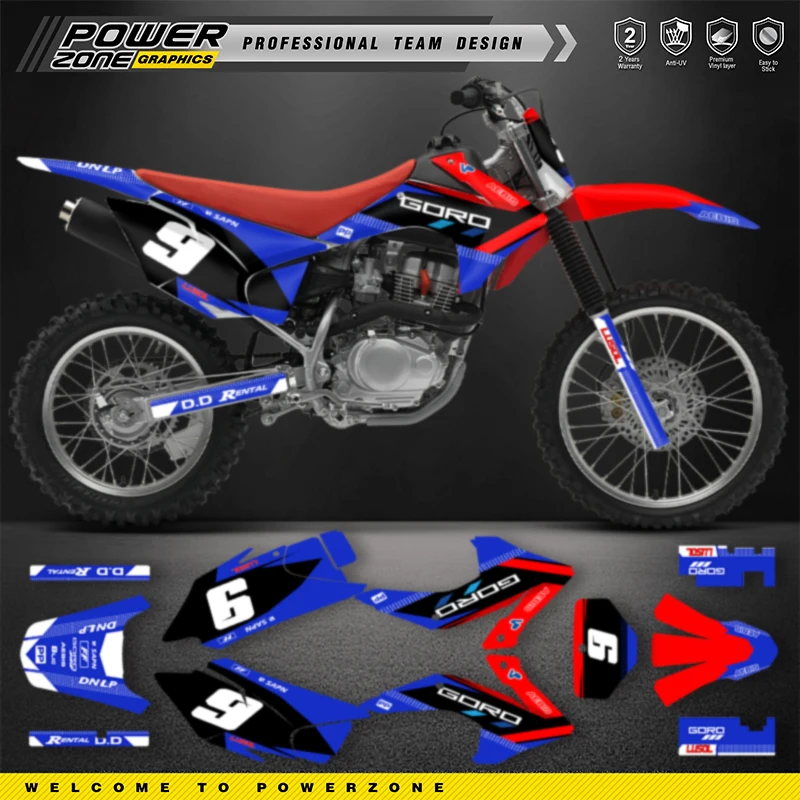 PowerZone Custom Motorcycle Graphics Decals Stickers Kits For HONDA CRF230 2015-2020 CRF150F 2015-2020 Name Number Cusotm