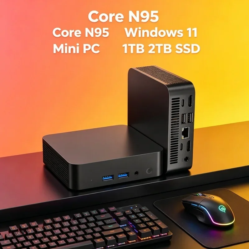 Windows 11 Pro Mini PC 32GB RAM 1TB/2TB SSD Core N95 WiFi6 BT5.2 4K HD Gaming Office PC, Durable with 3 Years Warranty