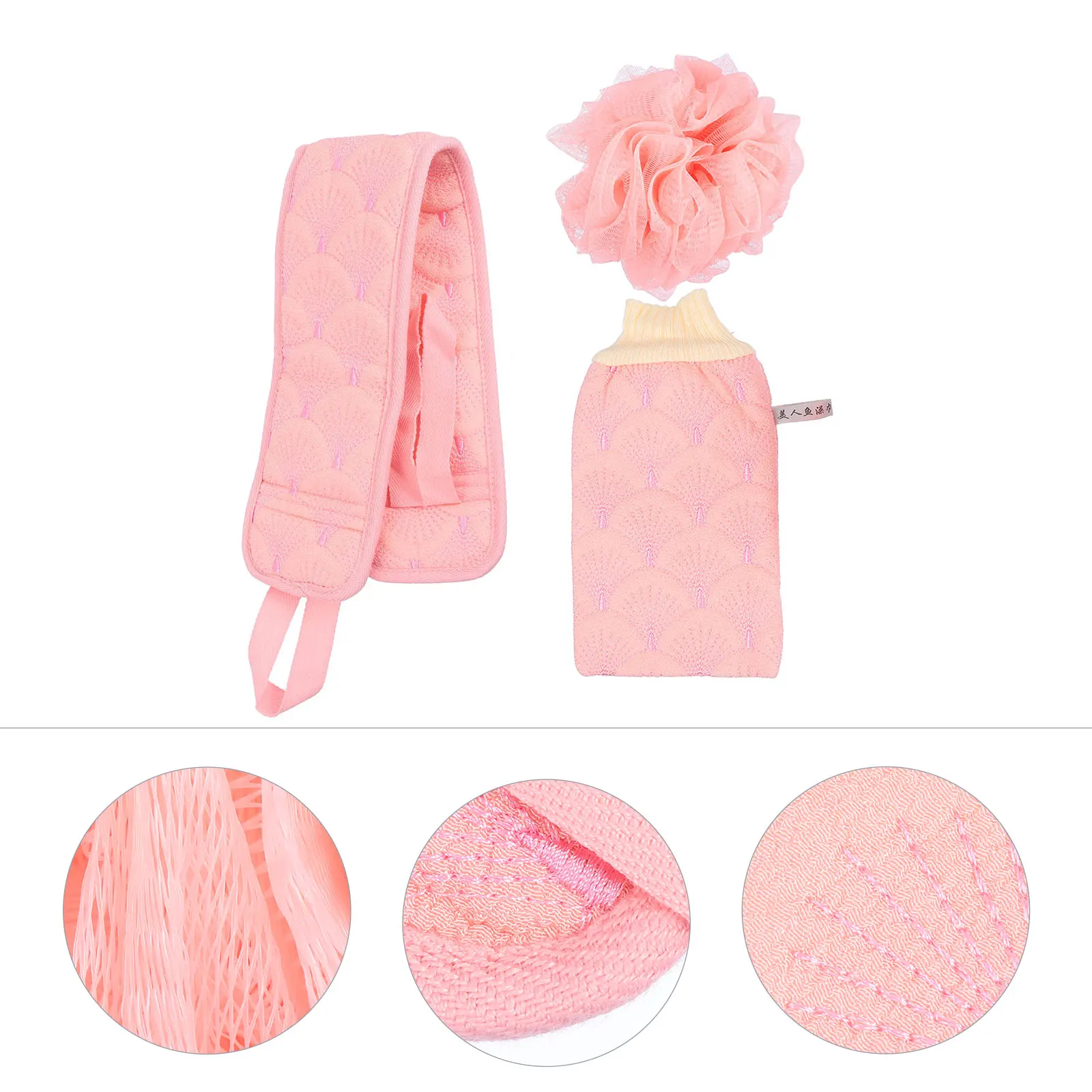 

Bath Towel Set for Women Back Scrubber Dual Purpose Shower Towel Long Strap Comfortable Durable Easy Storage Gentle