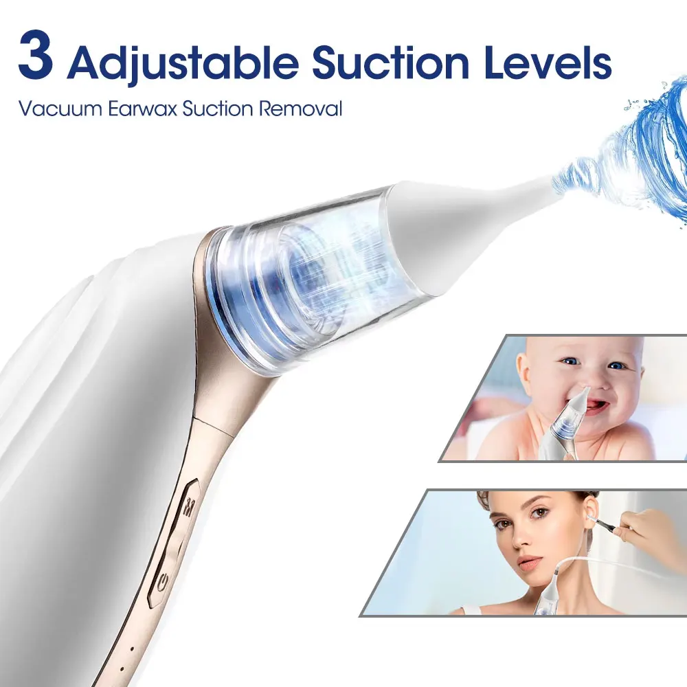 

Ear Wax Vacuum Removal Tool 3 Levels Strong Suction Electric Earwax Remover Ear Cleaner for Adults Kids USB Rechargeable Device