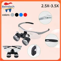 Lupa Quirúrgica Dental 2.5X 3.5X, Gafas de Aumento Dentales 320-420mm, Lupas Quirúrgicas Dentales Ergonómicas, Herramientas de Odontología