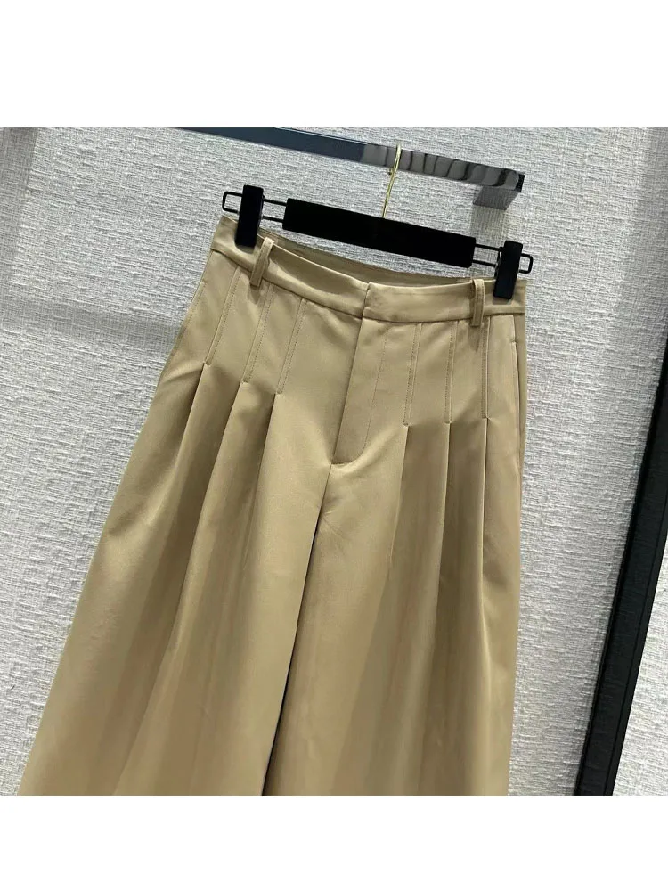 Frauen hosen falten Frauen für Hosen mit geradem Bein Hosen mit hoher Taille lässige weibliche Anzug hosen hose