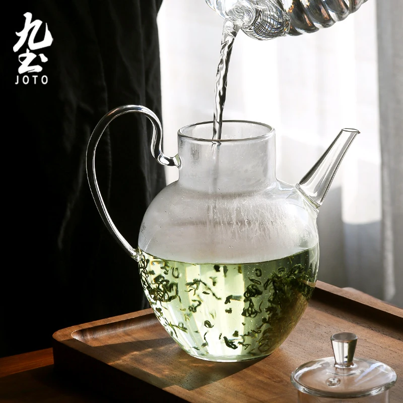 JOTO Elegant and Modern Minimalist Heat-Resistant High-Quality Borosilicate Glass Teapot CHR0646