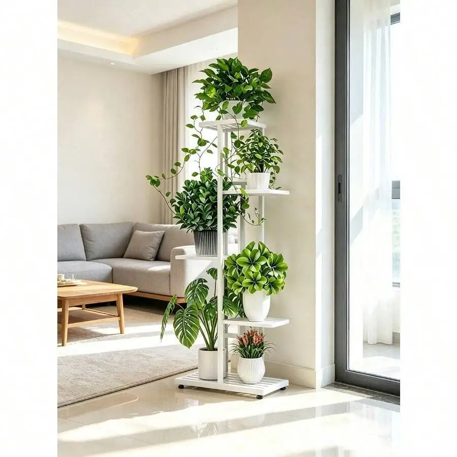 1pc 7/6/5/4Tier Plant Upgraded - Display Stand Storage Rack Perfectly & Home Plant Stand 100% Pure Iron Door/Outdoor Plant Stand