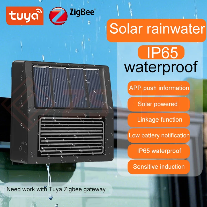

Умный датчик дождя Tuya Zigbee с детектором света, IP65, уличный водонепроницаемый детектор дождя, умная жизнь, дистанционное управление