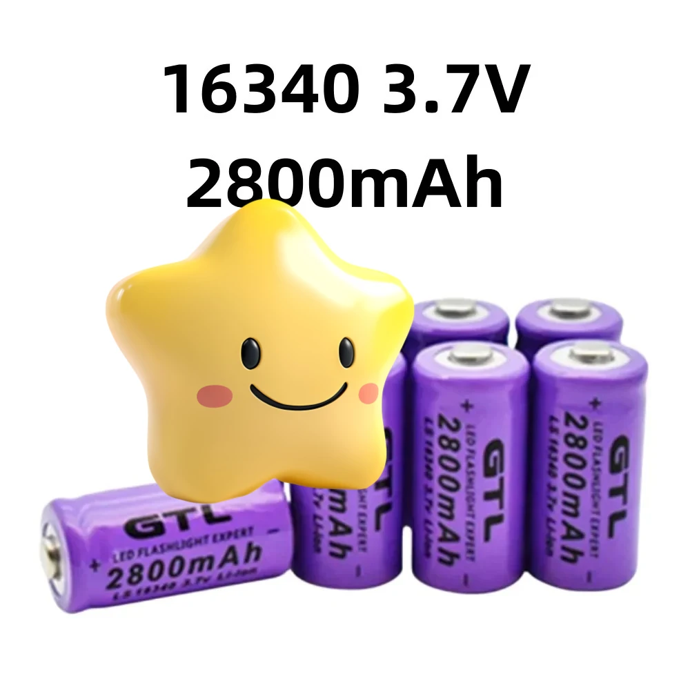 

Литий-ионные аккумуляторы 3,7 В, 16340, 2800 мАч, аккумуляторная батарея CR123A для светодиодного фонарика, дорожное настенное зарядное устройство, аккумулятор 16340 CR123A