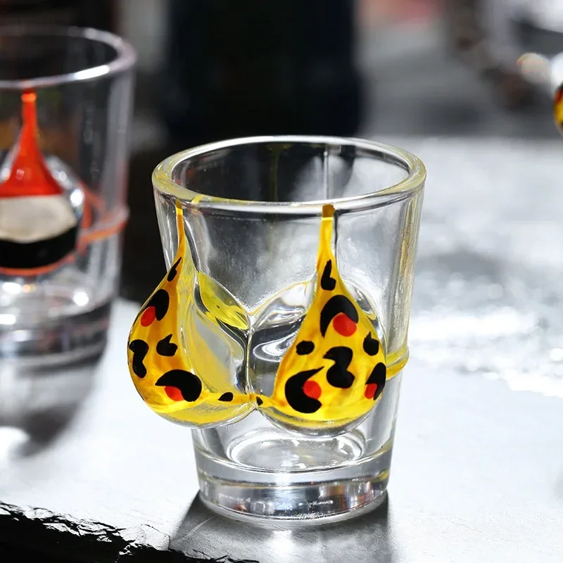 1pc 50ml Leopard Print Bikini Shot Glass Sexy Body Liquor Vodka Glass Cup for Bar Party Barware Drinkware Gift for Friends