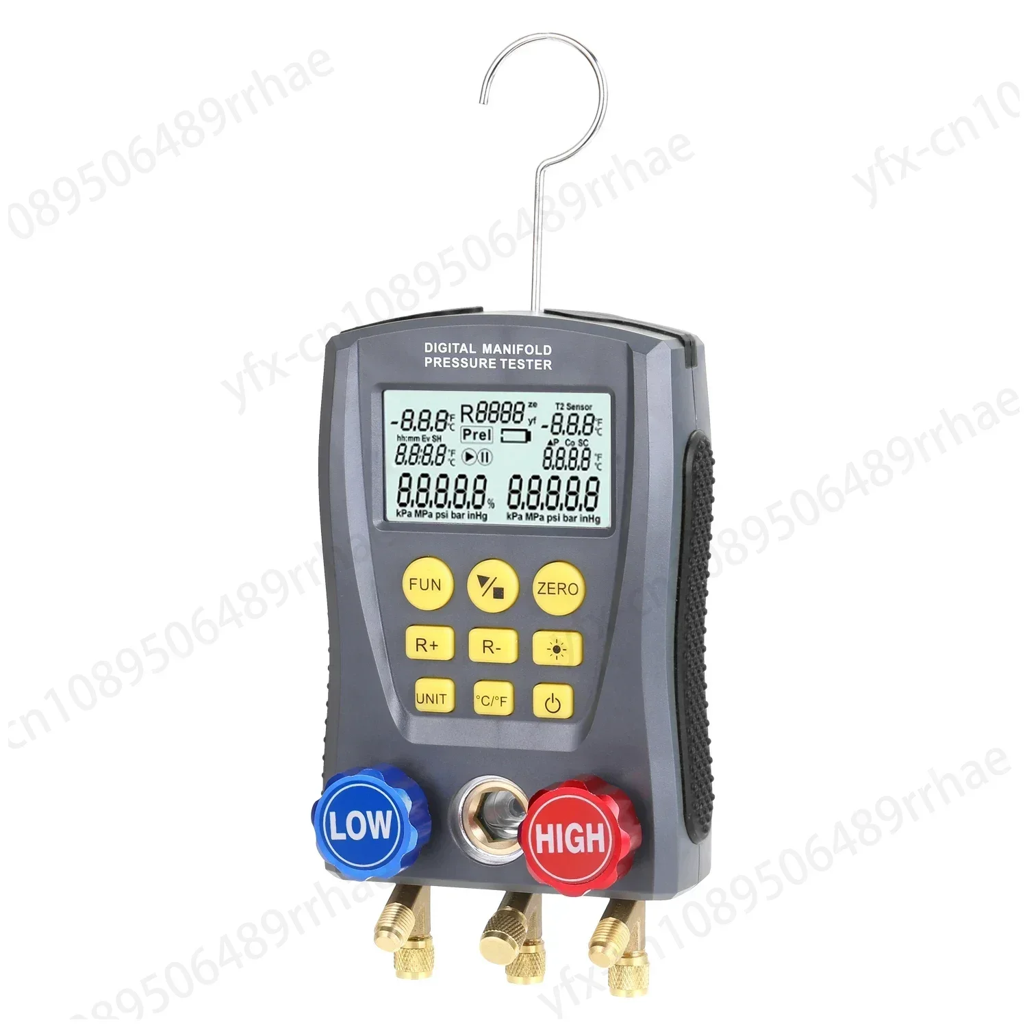 

WZ-0031 Digital Pressure Gauge Valves Tool Kit 0-6000Kpa Refrigeration Vacuum Pressure Manifold Tester HVAC Temperature Tester