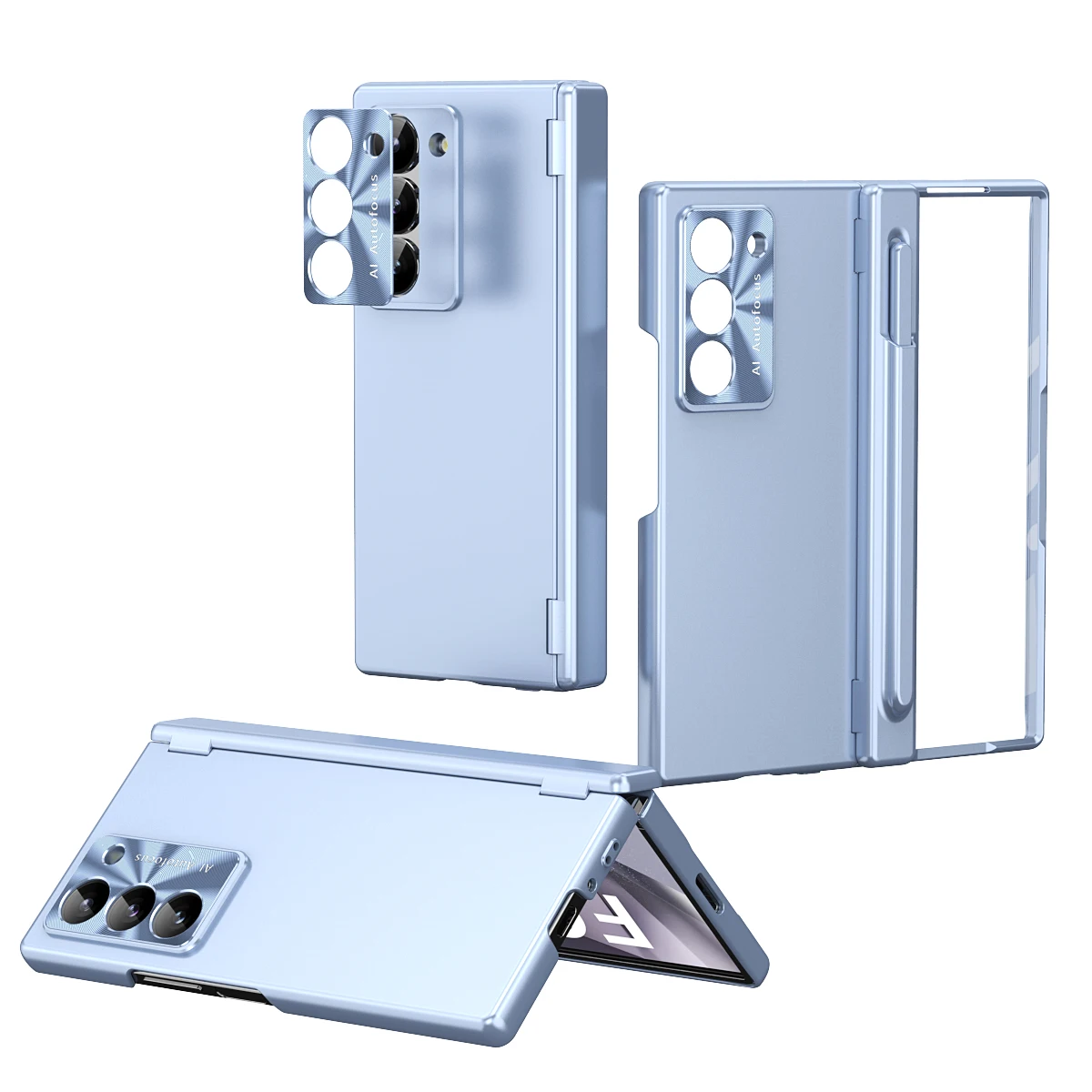 

Electroplated Magnetic Double Hinge Case with S Pen Slot & Stylus Tempered Glass for Samsung Z Fold 7 6 5 4 3 Shockproof Cover