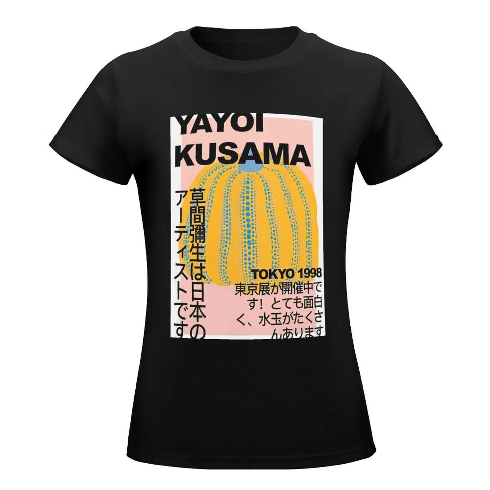 yayoi-kusama T-Shirt korean fashion summer top black t-shirts for Women