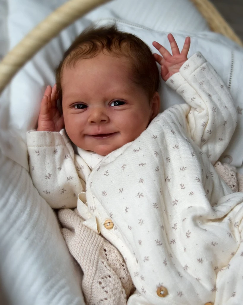 

NPK 20'' Reborn Baby Doll Kit Sebastian Already Painted Lifelike Soft Touch Root Hair DIY Doll Parts