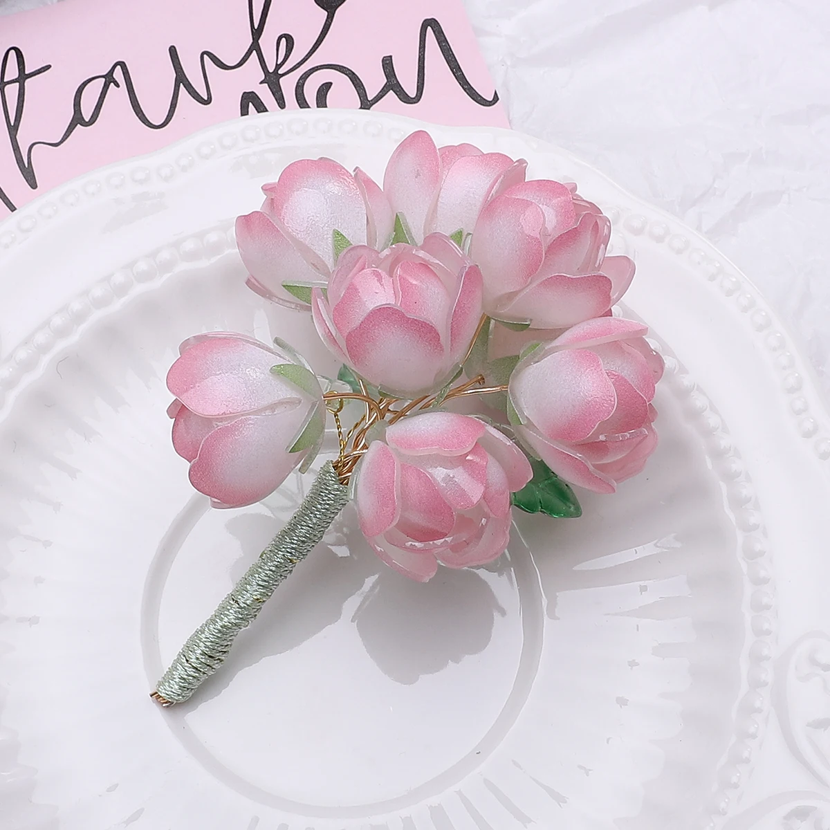 

1pcs Pink Beads Acrylic Peach Blossom Flower Beads for Necklace Bracelet Earring DIY Jewelry Making Loose Beads Phone Pendant