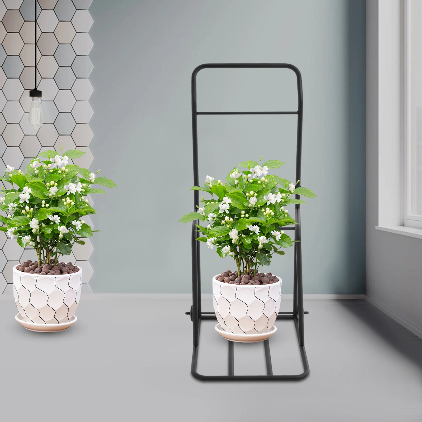 รถเข็นกรวยจราจรสูง 49.21 นิ้ว สำหรับขนย้ายกรวยจราจร ที่วางกรวยจราจรเหล็กคุณภาพสูงพร้อมล้อแม็กซ์สองล้อ