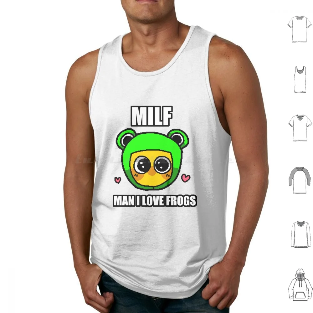 Cursed Man I Love Frogs Tank Tops Print Cotton Man I Love Frogs Frogs Frog Milf I Love Frogs Funny Froggo Toads Froggies