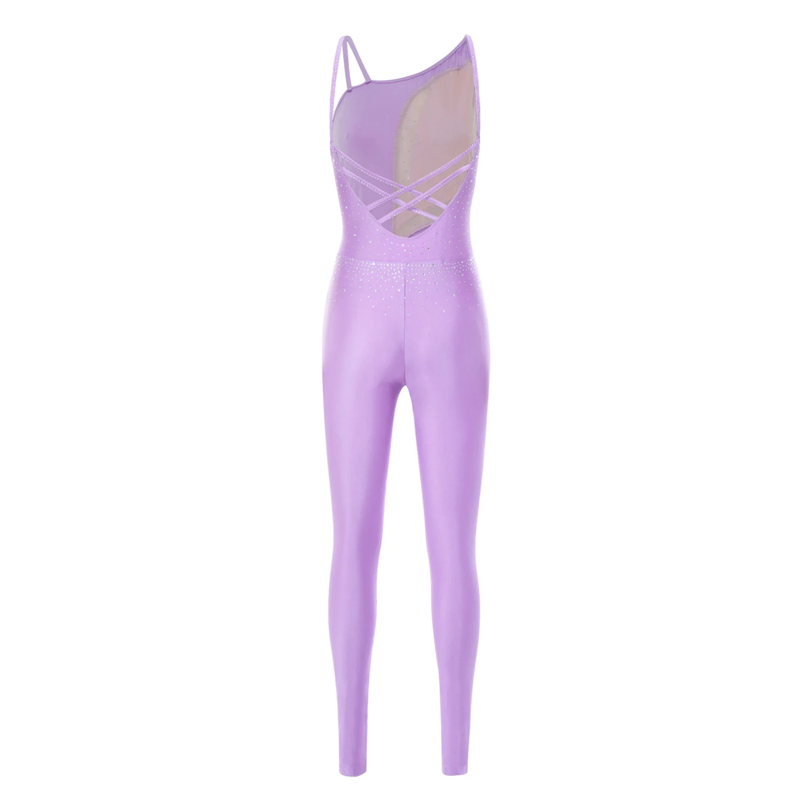 Women's Rhythmic Gymnastics Leotards Unitard Embroidery Bodysuit with Applique Rhinestones Jumpsuit Ballet Ice Skating Costumes