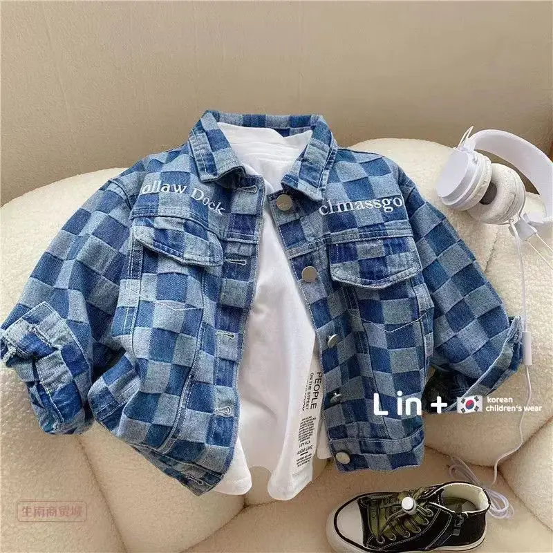 

2-8 Years Spring Autumn Boys Denim Jacket Korean Version Children Jeans Coats For Girls Outerwear Birthday Gift New Kids Clothes