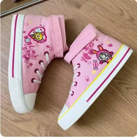 Spring New All Match Sweet Girl Jojifuku Denim Shoes Y2k Accessories Japanese Cartoon Mp Embroidery Cute Pink Canvas Shoes