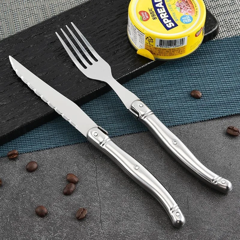 Laguiole Stainless Steel Steak Forks set Silver Dinner Fork Tableware Hollow Handle Cutlery Silverware 2/4/6/10pcs 9inch