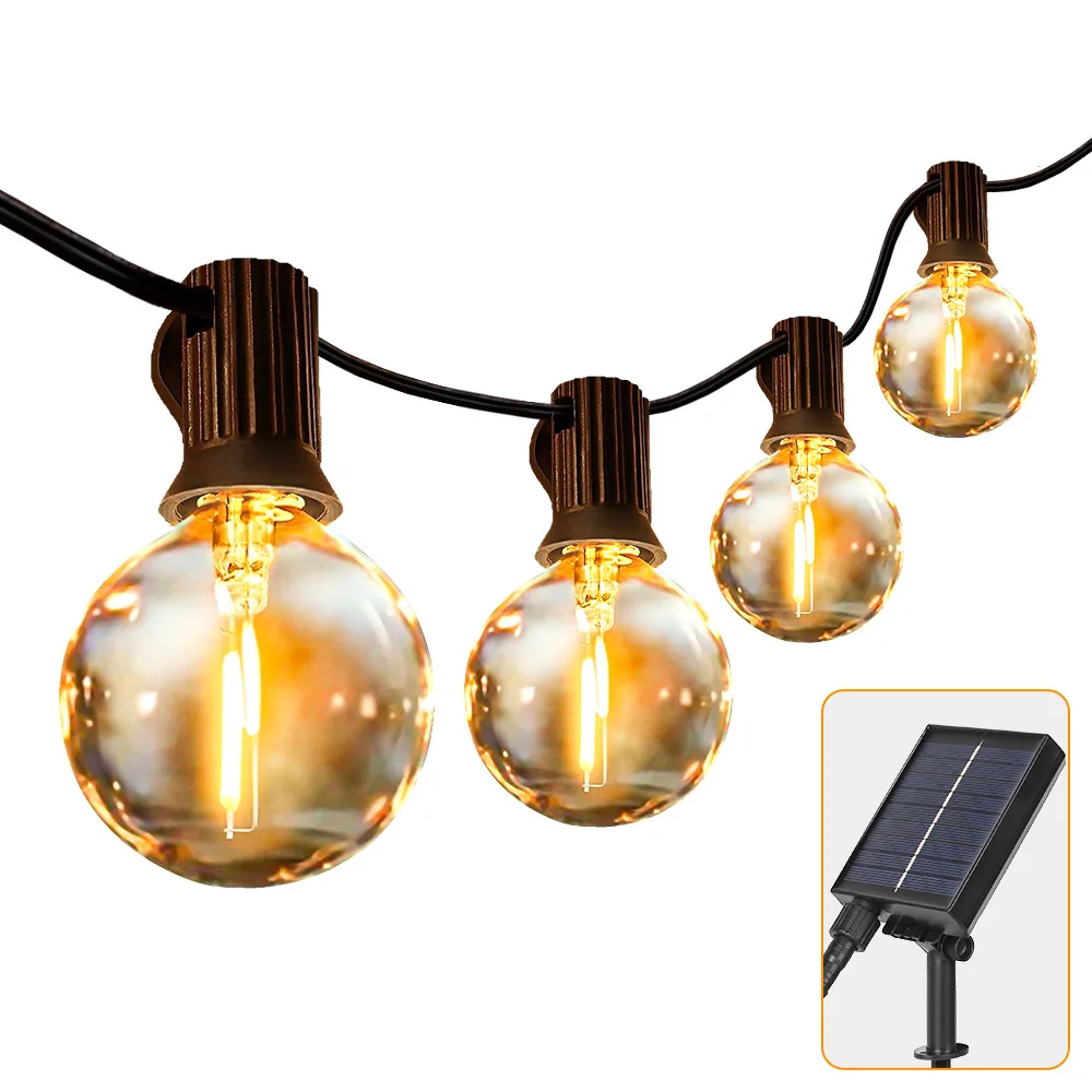 Outdoor Solar Light Waterdichte String Warme Gloeilamp Met Afstandsbediening 7/10/15M voor Solar Tuin balkon Decoratieve Verlichting - afbeelding 2