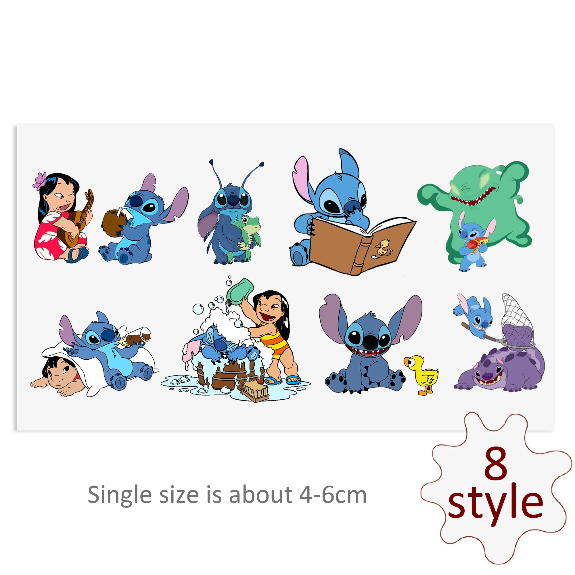 Disney Lilo And Stitch UV DTF Stickers For Glass Cup Decoration Laptop Motorcycle Car Waterproof Printing Sticker For Girl Kids