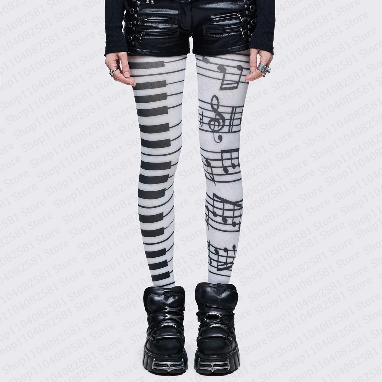 Emo Gilrs moda chic impreso moda mujer tendencia americana novedad moda retro cuello redondo calcetines regalo lindo calcetines largos Y2k