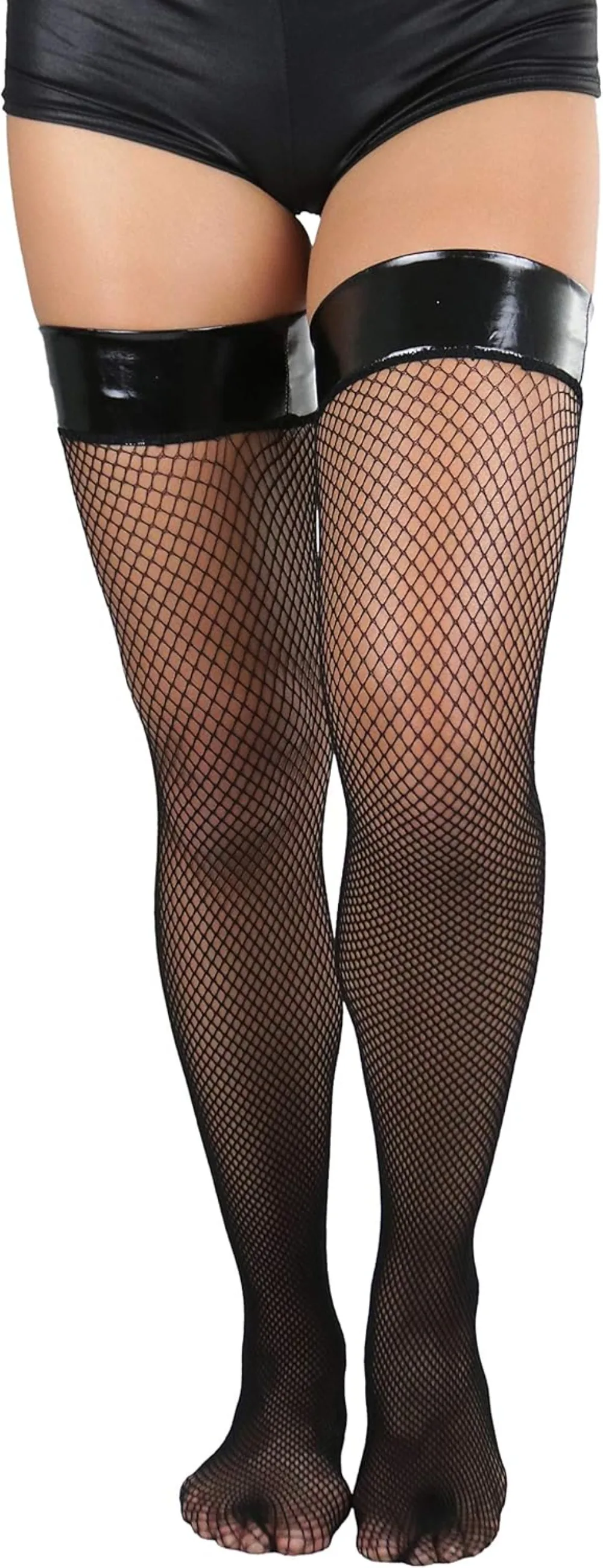 Sexy Damen-Overknee-Strümpfe aus Nylon mit feinem Netzdesign – Detail 2