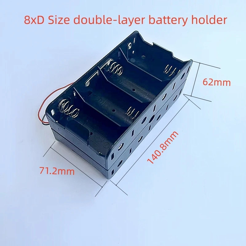 DIY Battery Holder 1/2/3/4/8 Slots D Size  Battery Holder Cell with Wires Durable Battery Holder Case Rechargeable Battery Case