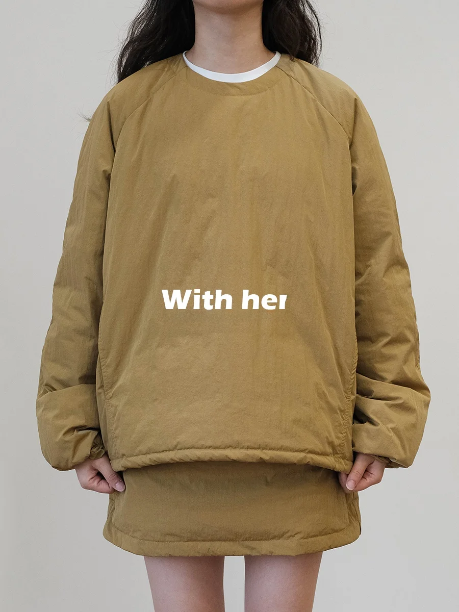 

Повседневная женская куртка с капюшоном Du down Jaet Faion Warm Long Sve round Ne Верхняя одежда стандартного кроя Внутренняя одежда Толстовка Sle