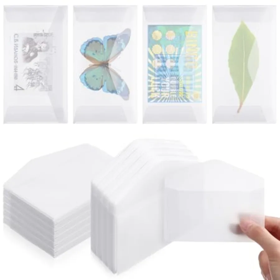 

Pcs Glassine Envelopes 4.25 x 2.5 Inch Frosted Lottery Ticket Holders Translucent Mini Envelope Seed Stamp Coin Collecting Smal